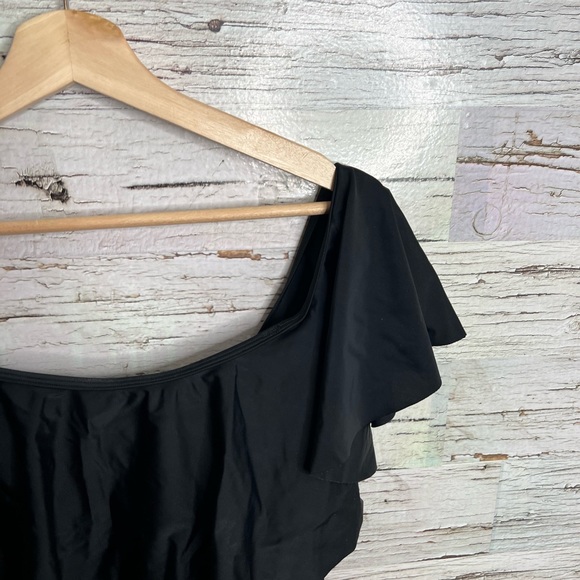 Pink blush maternity swim black size large ruffle - Picture 5 of 10